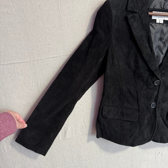 Vintage Leather Brand Blazer Jacket Size S Black Genuine Leather Classic Style - Picture 4 of 15